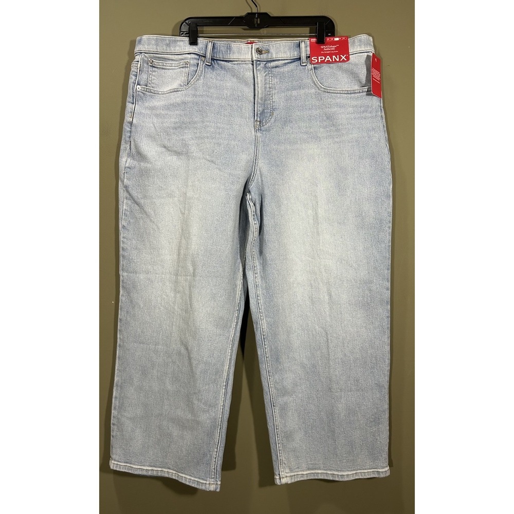 Spanx Womens Authentic 360 90s Straight Leg Jeans High Rise Plus Sz 3X 44x27